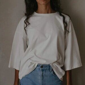The Simple Folk Oversized Tee Women's; Size Small; Natural/Ivory Color